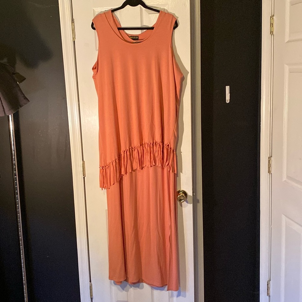 Maxi dress with top overlay